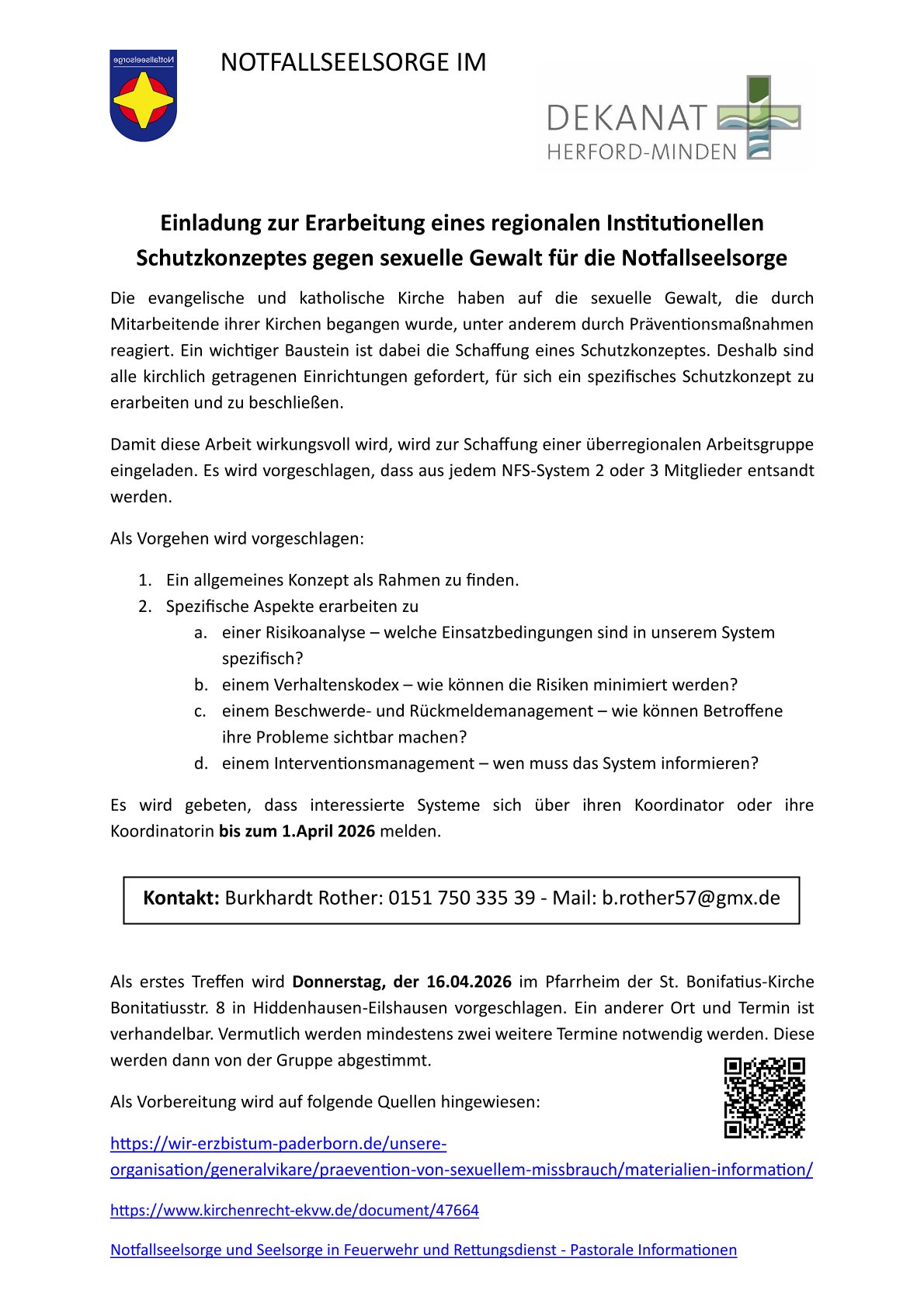 Notfallseelsorge_AG ISK regional Einladung